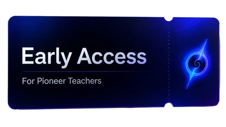 Futuristic Early Access boarding pass for Pioneer Teachers joining English Universe.